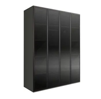 Шкаф 4-х дверный Bogemia Air (Серый/Черный) БМШ2/4(4)