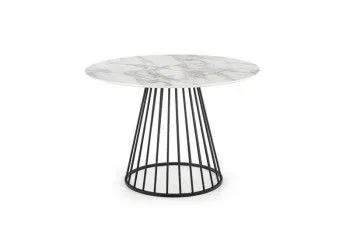 Стол обеденный Halmar BRODWAY (белый мрамор/черный)