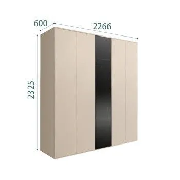 Шкаф 5-ти дв. Bogemia Air (Ваниль/Черный) БМШ2/5(1)