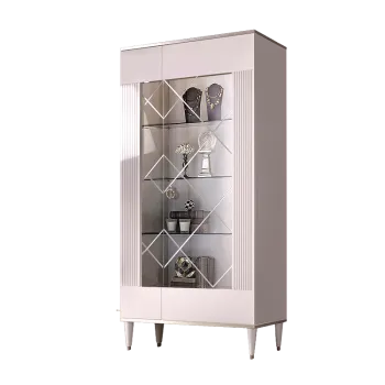 Витрина 2-ств. Римини СОЛО (Белый/Серебро) (Правая) РМВ2-2С(s)