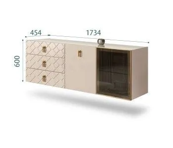 Комод 1.6м Bogemia Fly Farfalle (Ваниль) (Lakobel/Золото) БМКМ-4[5][10]