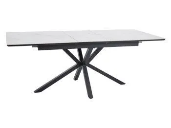 Стол обеденный Signal LOGAN Ceramic раскладной (белый/черный мат)