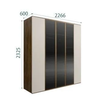 Шкаф 5-ти дв. Bogemia Woodline Air (Шелк/Золото) БМШ2/5(3)