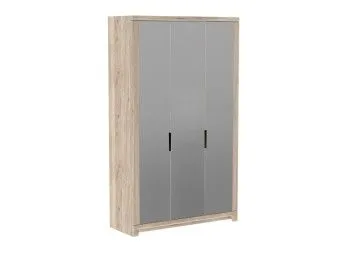 Шкаф 3-х дверный с зеркальными дверями, Юта (1370*519*2300) Дуб Мария