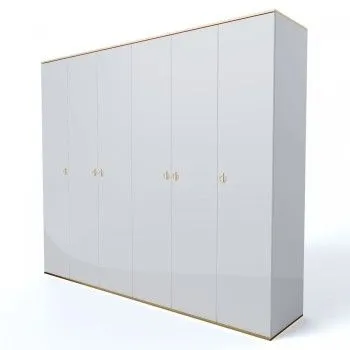 Шкаф 6-ти дверный Римини (Белый/Золото) РМШ2/6