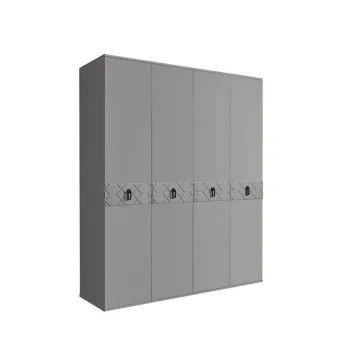 Шкаф 4-х дв. Bogemia Farfalle (Серый/Черный) БМШ2/4(Fa)