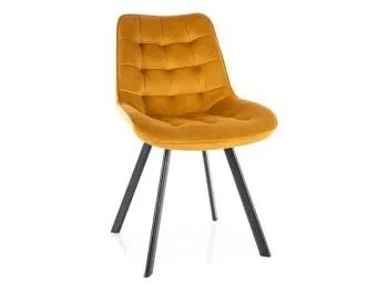 Стул кухонный Signal MONTI Velvet Bluvel 68 поворотный (карри/черный, поворотный)