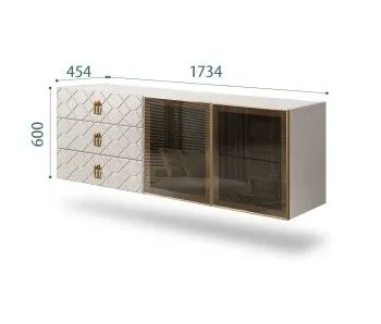 Комод 1.6м Bogemia Fly Farfalle (Шелк) (Novabuk/Золото) БМКМ-4[5]