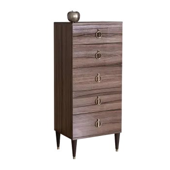 Комод узкий Римини (Орех империя/Серебро) РМКМ-2