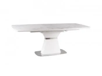 Стол обеденный SIGNAL SATURN II 160 (белый мрамор/белый мат)