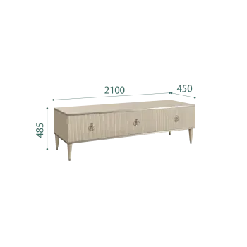 Тумба под телевизор 3 ящика Римини СОЛО (Ваниль/Серебро) РМТ-4(s)[10]