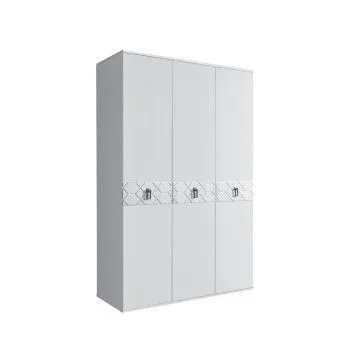 Шкаф 3-х дверный Bogemia Farfalle (Белый/Хром) БМШ2/3(Fa)