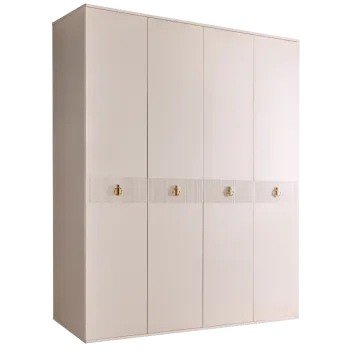Шкаф 4-х дверный Римини СОЛО (Бежевый/Золото) РМШ2/4(s)