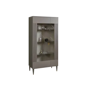 Витрина 2-ств. Римини СОЛО (Серый/Золото) (Левая) РМВ2-2С(s)