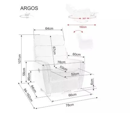 Кресло Signal ARGOS Raven 07 раскладное (серый) | изображение 5