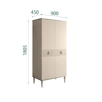 Шкаф-пенал Римини СОЛО (Ваниль/Серебро) РМП-2(s)