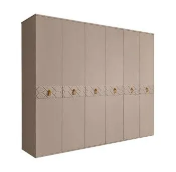 Шкаф 6-ти дв. Bogemia Farfalle (Мокка/Золото) БМШ2/6(Fa)