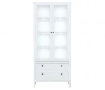 Шкаф-витрина Ева (Хельга) REG2W2S с подсветкой белый