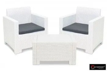 Комплект мебели NEBRASKA TERRACE Set (стол, 2 кресла), белый