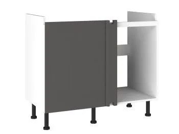 Стол под мойку угловой СМУ-110, Виста (1000*534*870) Экокожа Серый, 26704