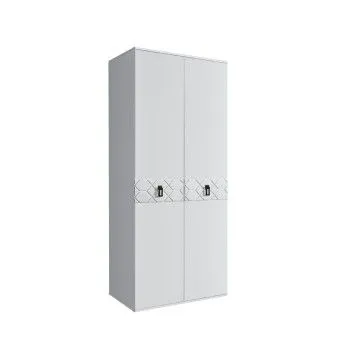 Шкаф 2-х дверный Bogemia Farfalle (Белый/Черный) БМШ2/2(Fa)