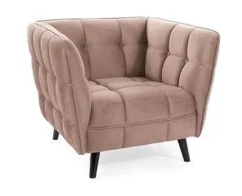Кресло Signal CASTELLO 1 VELVET (темно-бежевый/венге)