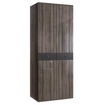 Шкаф 2-х дверный Римини СОЛО (Орех империя/Серебро) РМШ2/2(s)