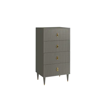 Комод 4 ящика Римини СОЛО (Серый/Золото) РМКМ-6(s)