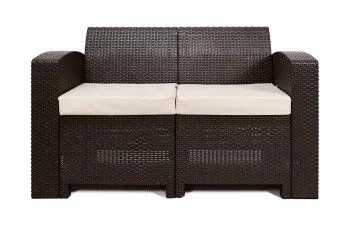 Rattan premium, диван двухместный, венге (2-х местная подушка)