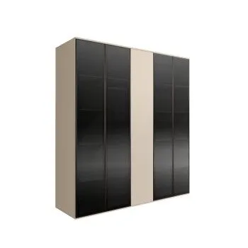 Шкаф 5-ти дв. Bogemia Air (Ваниль/Черный) БМШ2/5(4)