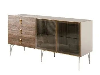 Комод 1.6м Bogemia Wood Fa (Слоновая кость) (Novabuk/Золото) БМКМ-4(Wo)[5]