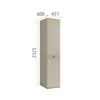 Шкаф 1-но дверный Римини СОЛО (Ваниль/Золото) РМШ2/1(s)