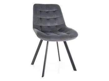 Стул кухонный Signal MONTI Velvet Bluvel 14 поворотный (серый/черный)