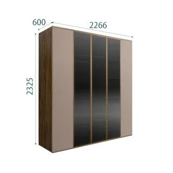 Шкаф 5-ти дв. Bogemia Woodline Air (Мокка/Золото) БМШ2/5(3)