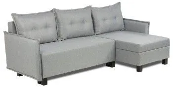 Диван-кровать угловой КИРКАС, 217х90х77 см, светло-серый