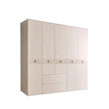 Шкаф 5-ти дверный с ящиками Римини СОЛО (Бежевый/Золото) РМШ2/51(s)