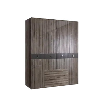 Шкаф 4-х дверный с ящиками Римини СОЛО (Орех империя/Серебро) РМШ2/41(s)