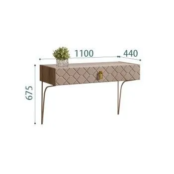 Стол туалетный Bogemia Woodline Fa (Мокка) (Lakobel/Золото) БМСТ-1