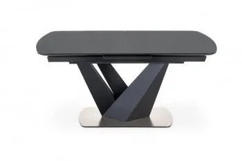 Стол обеденный Halmar PATRIZIO 160 раскладной (темно-серый/черный)