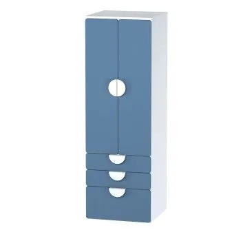 ПИКСИ шкаф распашной с 2 дверьми, 3 ящиками и полкой 60x57x183, озорной василек