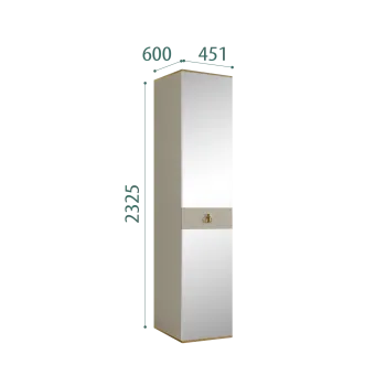 Шкаф 1-но дверный с зеркалом Римини СОЛО (Ваниль/Золото) РМШ1/1(s)
