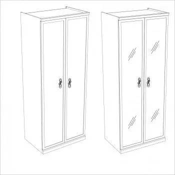 Мишель секция 2-ств без зеркал белый матовый