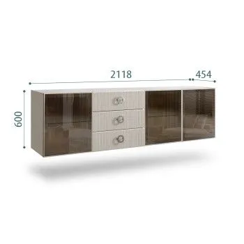 Комод 2.1м Bogemia Fly Fi (Шелк) (Novabuk/Хром) БМКМ-5[5]