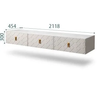 Тумба телевизионная 2.1м Bogemia Fly Farfalle (Шелк) (Novabuk/Золото) БМТ-2