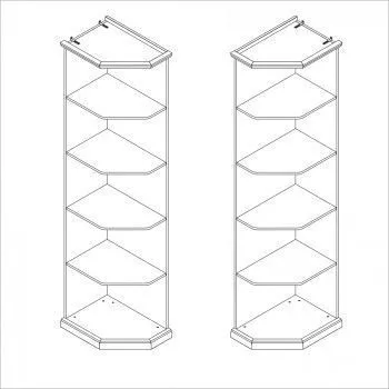 Мишель стеллаж для шкафа правый белый матовый