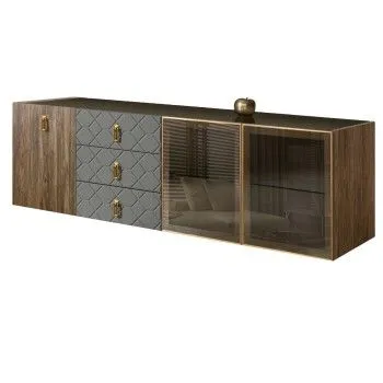 Комод 2.1м Bogemia Woodline Fly Wood Fa (Серый) (Lakobel/Золото) БМКМ-5[5][10]