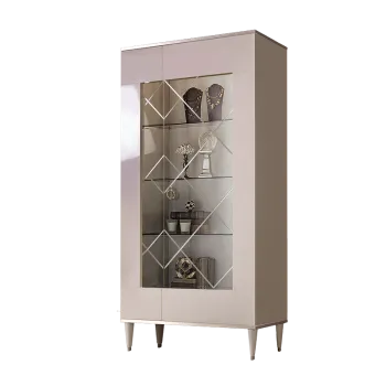 Витрина 2-ств. Римини (Слоновая кость/Серебро) (Правая) РМВ2-2С