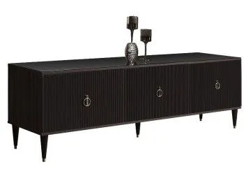 Тумба под телевизор (3 двери) Римини СОЛО (Орех империя/Серебро) РМТ-2(s)