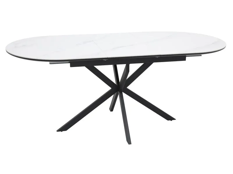 Стол обеденный Signal GASTON Ceramic 140 (белый/черный)