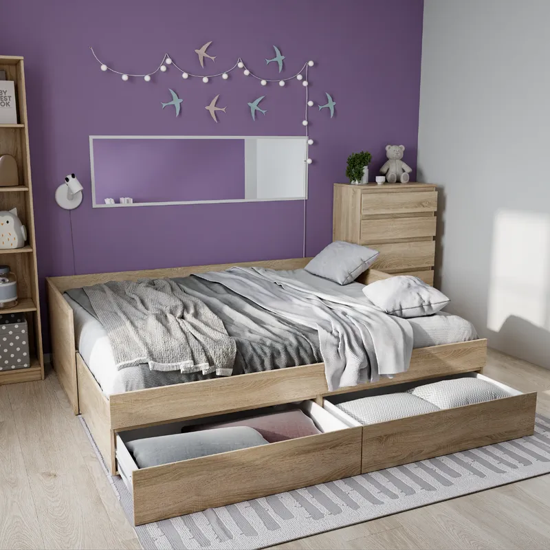 м. Марьина Роща - БРИМНЭС / СИРИУС кровать раздвижная ИКЕА / IKEA 80х200 сонома | изображение 3